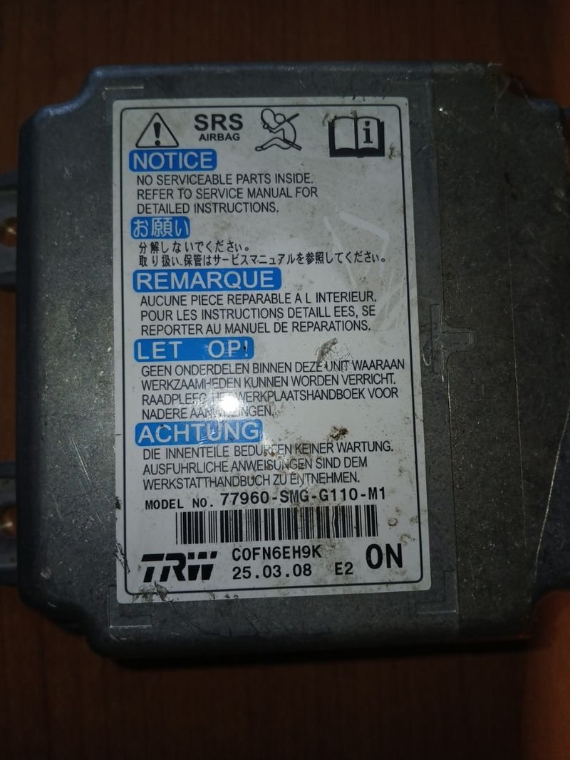 CENTRALITA AIRBAC HONDA CIVIC 2.2 CTDI | Ref. 77960-SMG-G110-M1 - Imagen 2