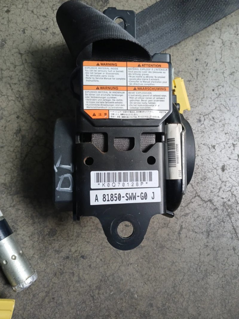 Cinturón Delantero Izquierdo Honda CRV 2010 | Ref. 04818SWBA20ZC - Imagen 2
